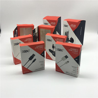 Dossiers d'emballage de câble USB en papier kraft de ligne de données de téléphone portable brun plat personnalisé stratification brillante gaufrage doublure en éponge