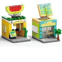 Juego de Bloques de Construcción Montessori, Juguete de Ensamblaje de Piezas Grandes, Modelo de Tienda de Ciudad Colorida para Niños