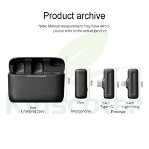 Clavax J11 J13 Micrófono de solapa Lavalier inalámbrico Micrófono con clip para <span class=keywords><strong>Android</strong></span> Apple Live Stream Vlog con estuche de carga - Product Image 4