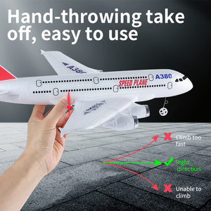 Avión Planeador RC 2.4G 2.5CH A380 a Escala, Control Remoto, Ala Fija, con Giroscopio de 6 Ejes, de Espuma EPP, para Pilotos Principiantes - Product Image 3