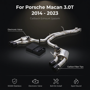 Système d'échappement SS304 pour Porsche Macan 3.0T 2014-<span class=keywords><strong>2023</strong></span>, contrôleur <span class=keywords><strong>de</strong></span> soupape électronique, performance sonore sportive - Product Image 1
