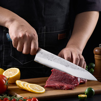 Couteau de chef Gyuto japonais Amber à lame en argent forgée à la main de 9 pouces
