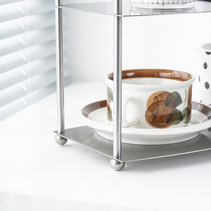 Support de rangement pour boissons en acier inoxydable, design moderne et minimaliste, présentoir de <span class=keywords><strong>table</strong></span> multifonctionnel à trois niveaux - Product Image 4