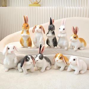 Vente en gros et personnalisation OEM/ODM : Peluche Lapin de Pâques, jouet en peluche réaliste avec oreilles souples, adorable lapin en peluche, poupée lapin mignonne - Product Image 1