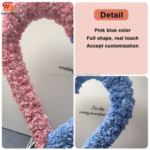 Coeur lisse hortensia fleur arc fleurs artificielles arc mariage arc coeur forme fleur arc toile de fond pour événement décor - Product Image 2