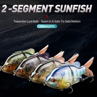 140mm 57g 2 bölümler Fiber saç kuyruk Bluegill Glide eklemli yüzen yem fırça kuyruk Sunfish Glide Topwater balıkçılık cazibesi