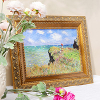Tableaux imprimés de paysages, de personnes et de fleurs, art mural vintage shabby chic, cadre en bois, décoration intérieure, à suspendre, pour mariage