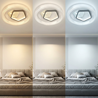 Plafonnier d'intérieur nordique créatif à bordure cannelée ronde, éclairage LED à 3 couleurs changeantes pour chambre principale et bureau contemporains