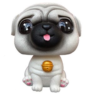 Estatuilla de cabeza de Bobble personalizada vívida, adorno de Animal para salpicadero de coche Pug entrañable, regalo temático canino encantador para entusiastas de los perros - Product Image 1