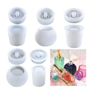 A set Lotion bottle Silicone Mold Resin Casting Epoxy mold for DIY Crafts Handmade Perfume bottle Aromatherapy bottle Mold