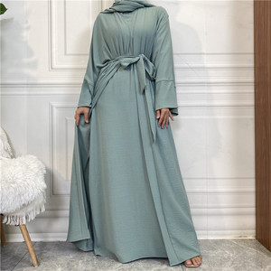 Zifeng ชุดมุสลิมคาร์ดิแกนแขนกุด, ชุดเดรสมุสลิมที่เรียบง่ายและมีสไตล์ - Product Image 6