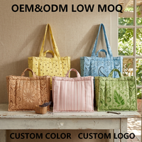 Sac fourre-tout matelassé en nylon uni et léger pour femme, toutes saisons, avec logo personnalisé, grande capacité, pour usage quotidien, en coton