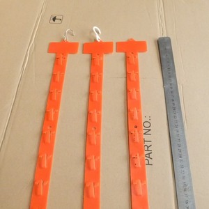 Supermarket <b>Plastic</b> PP Orange Hook Display Hanging <b>Strip</b> with 12 <b>Plastic</b> Clip Hooks Length 63 - Product Image 2