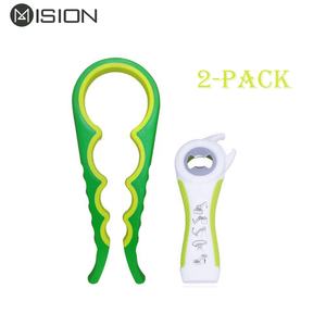 一套2个4合1金属硅胶多功能厨房配件4合1瓶啤酒罐开罐器可定制徽标包装盒 - Product Image 3