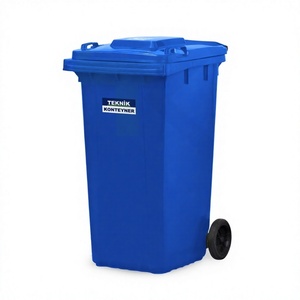 Conteneur à déchets de 240 litres à 2 roues avec couvercle, écologique, pour usage extérieur, fabricant turc - Product Image 1