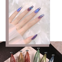 Vernis Gel UV Effet Œil de Chat Diamant 9D Populaire, Pailleté Rose, à Dissoudre