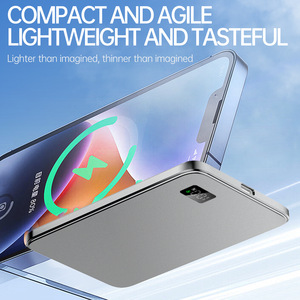 พาวเวอร์แบงค์แม่เหล็กบางเฉียบ 10000mAh ชาร์จไร้สายสำหรับไอโฟน ซัมซุง กาแล็กซี่อลูมิเนียมอัลลอยด์อินพุต Type-C - Product Image 5