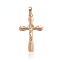 35530 Bijoux Xuping Nouveau design Sens du style 18K Or Croix Jésus Pâques Série religieuse Pendentif neutre polyvalent