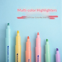 Stylo surligneur double extrémité, double face, coloré, non effaçable, marqueur multicolore pour fournitures scolaires CY-506
