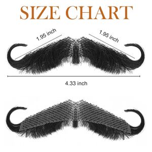 <span class=keywords><strong>Baffi</strong></span> e Barba <span class=keywords><strong>Finti</strong></span> <span class=keywords><strong>Realistici</strong></span> in Capelli Umani con Pizzo Invisibile Fatti a Mano per Cosplay Casual e Costumi di Halloween Barba Nera - Product Image 4