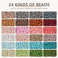 Kit de perles de rocaille en verre 3mm 24 couleurs pour la fabrication de bijoux et de bracelets d'amitié pour filles et adultes