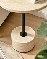 Table basse de style travertin, table d'appoint pour salon, chambre à coucher, meubles