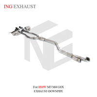 ING pour BMW M2 M3 M4 G80 G82 G87 S55 S58 3.0T Catback SUS304 Version Améliorée avec Sortie Centrale et Quatre Tuyaux d'Échappement