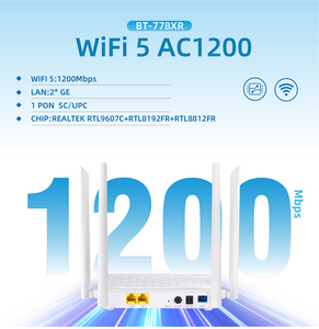 ONT GPON de Cuatro Antenas, <span class=keywords><strong>Ecolife</strong></span>, 5 GHz, XPON, FTTH, Wi-Fi, 2GE, AC1200, 4 Antenas, <span class=keywords><strong>2</strong></span>.4G, 5G, Doble Banda, <span class=keywords><strong>2</strong></span> GE, Wi-Fi, 5G, ONU, 6 Bandas Dobles - Product Image 2