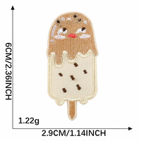 Patch brodé thermocollant à thème alimentaire en sergé, motif crème glacée, cupcake, beignet, biscuits, chocolat, gâteau, bonbons - Grande Vente