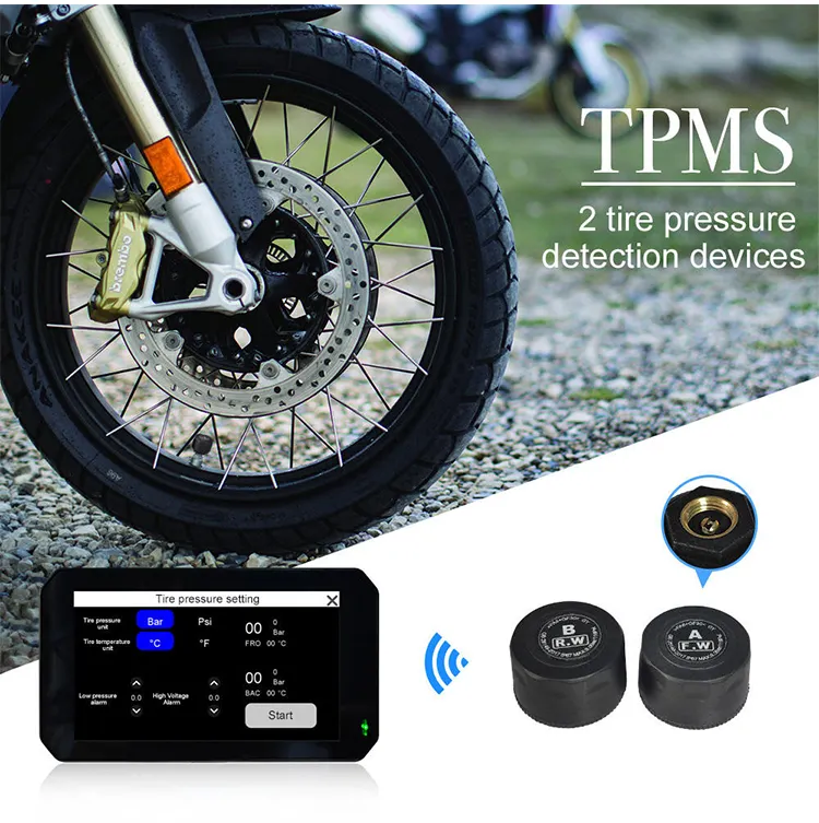 SUNWAYI-Navegador GPS para motocicleta de 5 ", inalámbrico, resistente al agua, CarPlay, Android Auto, 1080P, cámaras con pantalla de presión de neumáticos, Carplay
