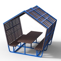 Table de pique-nique d'extérieur imperméable et antirouille Gavin Park Furniture Factory avec auvent, POD de jardin, configuration compacte et abritée
