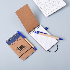 Bloc de Notas Personalizado con Espiral, Hojas Sueltas, Cubierta de Papel Kraft, Lista de Tareas, con Bolígrafo, Regalo Promocional - Product Image 1