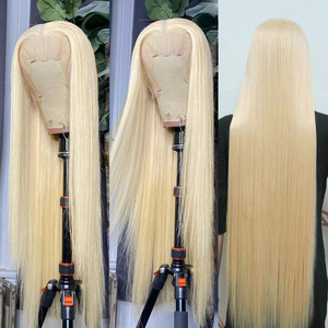 613 pelucas frontales de encaje HD rectas cabello humano prearrancado 250 densidad Rubio peluca sin pegamento 13x4 peluca con malla frontal transparente para mujeres - Product Image 4
