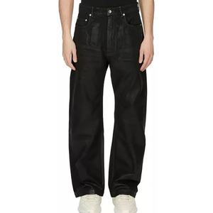 กางเกงยีนส์เดนิมวินเทจทรงตรงหลวมสำหรับผู้ชาย สีดำลายฟอยล์ เนื้อผ้าฝ้ายคุณภาพสูง - Product Image 1