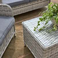 Meubles de jardin Canapé d'extérieur en rotin imperméable Mobilier d'hôtel baroque Ensemble de conversation avec table pour patio et balcon