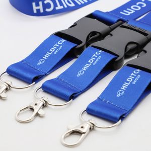 Wholesale Neck Strap Polyester Lanyard Detachable Breakaway <b>Buckle</b> Office Staff ID Lanyard Keychain Custom Logo - Product Image 2