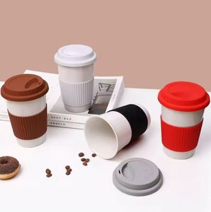 Mug de voyage réutilisable écologique, tasse personnalisée imprimée avec manchon et couvercle en silicone - Product Image 5