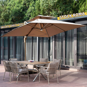 3*4m Lumière Solaire Led Blanc Noir Luxe Cantilever Parasol de Jardin <span class=keywords><strong>Tucci</strong></span> Extérieur LED Roma Parapluie pour Jardin Extérieur - Product Image 1