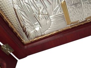 รูปปั้นพระแม่มารีสองชั้นภาพวาดด้วยมืองานฝีมือจากโรงงานทำจากไม้สำหรับตกแต่งบ้านทางศาสนาของตกแต่งโบสถ์อีสเตอร์คริสต์มาส - Product Image 3