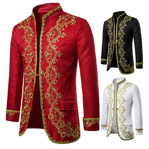 Robe <span class=keywords><strong>de</strong></span> mariée brodée <span class=keywords><strong>or</strong></span> <span class=keywords><strong>de</strong></span> style britannique pour homme Robes <span class=keywords><strong>de</strong></span> mariage col montant <span class=keywords><strong>de</strong></span> luxe vintage - Product Image 2