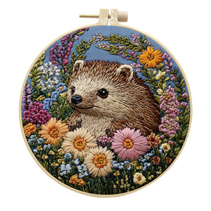 Thêu Kit Cho Người Mới Bắt Đầu Hedgehog Cross Stitch Bộ Dụng Cụ Với Nhựa Thêu Hoops Và Màu Sắc Chủ Đề Needlepoint Kit - Product Image 3
