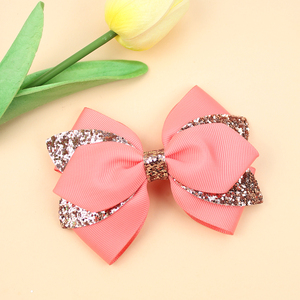 Großhandel Glitzernde Haarschleifen-<span class=keywords><strong>Clips</strong></span> mit Perlen für Mädchen Zöpfe Ripsband Haarspangen Glitzer-Haarschleifen-<span class=keywords><strong>Clips</strong></span> für Kinder - Product Image 6