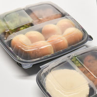 Boîte à lunch jetable RESG 9x9x3 pouces 1200ml, compatible micro-ondes, en plastique PP, pour emporter