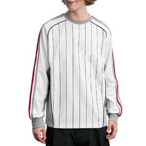 Wholesale Lightweight Breathable Mesh Jersey Unisex Printed <b>Stripe</b> <b>Long</b> <b>Sleeve</b> <b>T</b>-<b>shirt</b> Custom Screen Printing logo Men's Tee - Product Image 3