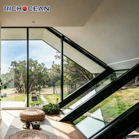 Ventanas Arquitectónicas de Aluminio Personalizadas de Fábrica RICHOCEAN, Ventana Panorámica de Piso a Techo con Vidrio Laminado Resistente a la Intemperie