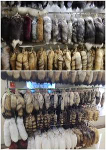 Vente en gros queue de renard naturelle fée <span class=keywords><strong>blanche</strong></span> queue de renard véritable porte-clés en fourrure de renard - Product Image 4