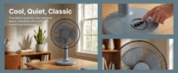 Ventilateur de table moderne de 16 pouces, fournisseur direct d'usine, ventilateur de bureau silencieux à 3 vitesses pour appartement, vente en gros
