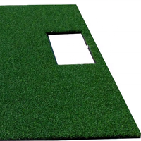Tapis d'entraînement de golf pour simulateur de driving range intérieur/extérieur avec couche de gazon de 40 mm, coussin EVA de 10 mm, 1500x1500 mm, pour l'entraînement du swing sur gazon synthétique