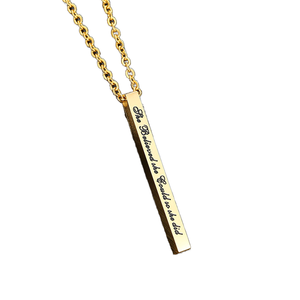 Unisex stile minimalista su misura collana in acciaio inox con placcatura in <span class=keywords><strong>oro</strong></span> inciso <span class=keywords><strong>parole</strong></span> incoraggianti e barra verticale - Product Image 2