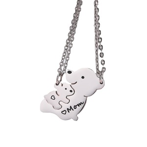 Collana con Ciondolo in Acciaio Inossidabile YYN a Forma di Orso che Abbraccia un Cucciolo, Stile Sportivo con Catena a Serpente, Gioielli Fai-da-Te all'Ingrosso - Product Image 5
